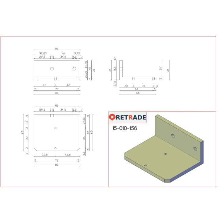 CNC 3D - Staffa di Supporto in Alluminio a L