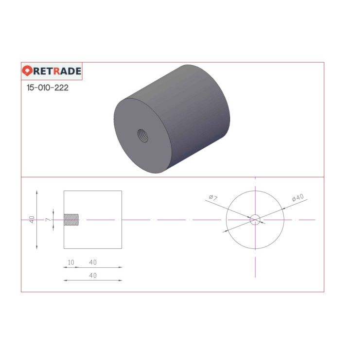 CNC 3D - Piedino di Livellamento con Base in Plastica