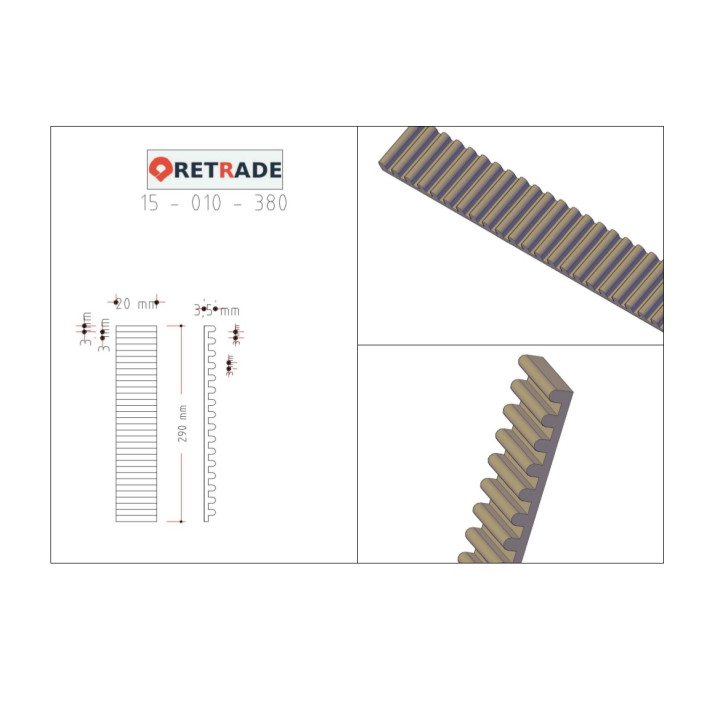 CNC 3D - Cinghia Dentata 29cm