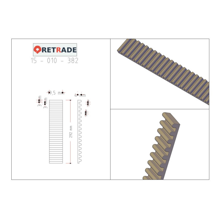 CNC 3D - Cinghia Dentata 29.2cm