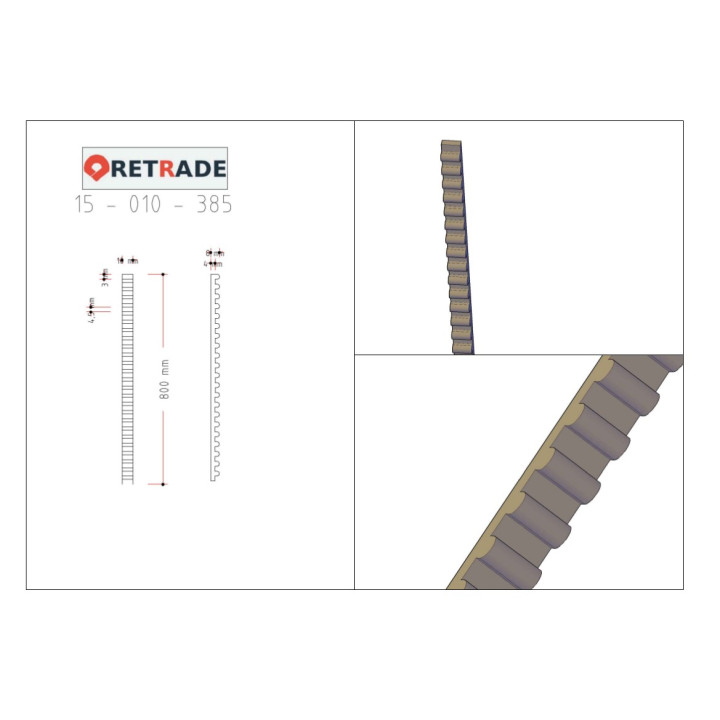 CNC 3D - Cinghia Dentata 80cm