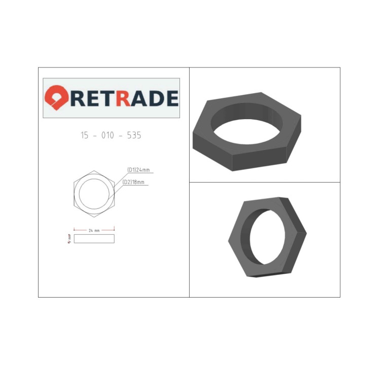CNC 3D - 5x Dadi in Acciaio