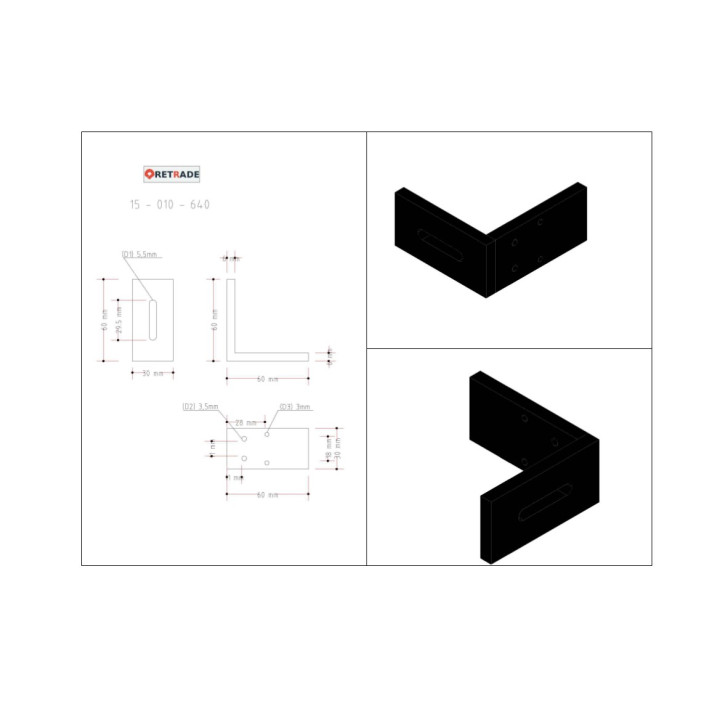 CNC 3D - Staffa di Supporto a L in Acciaio