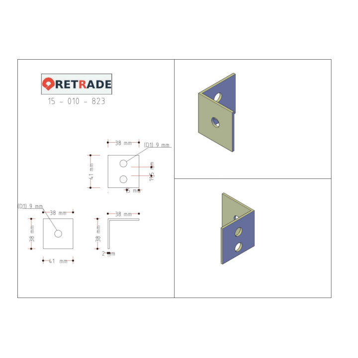 CNC 3D - Staffa di Supporto a L in Alluminio
