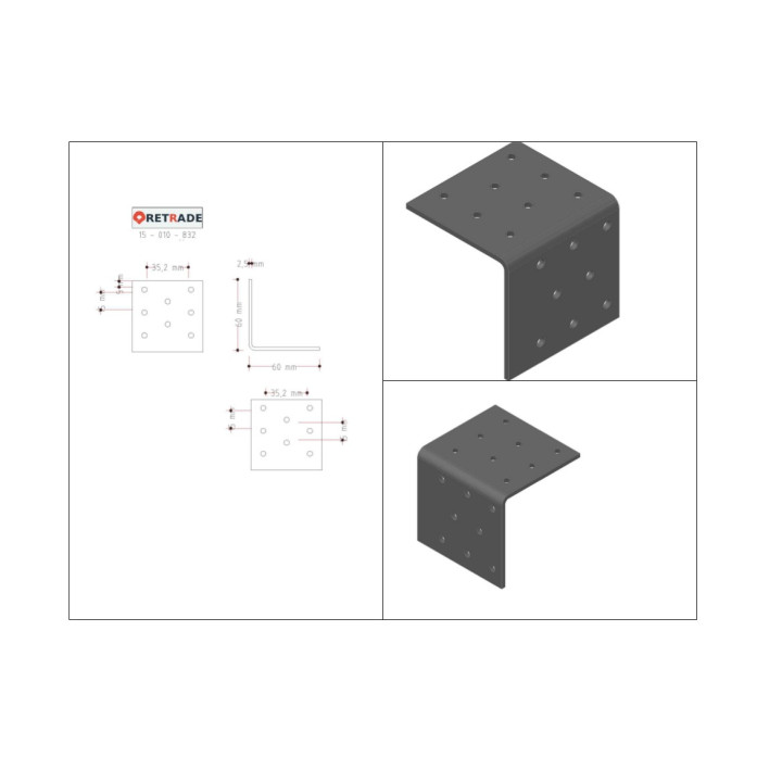 CNC 3D - Staffa di Supporto a L in Acciaio