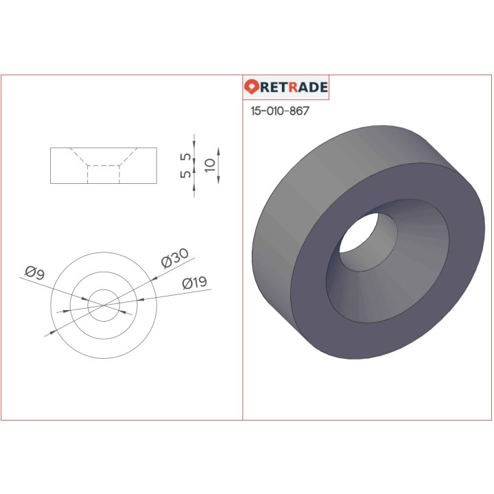 CNC 3D - 2x Rondella in Plastica