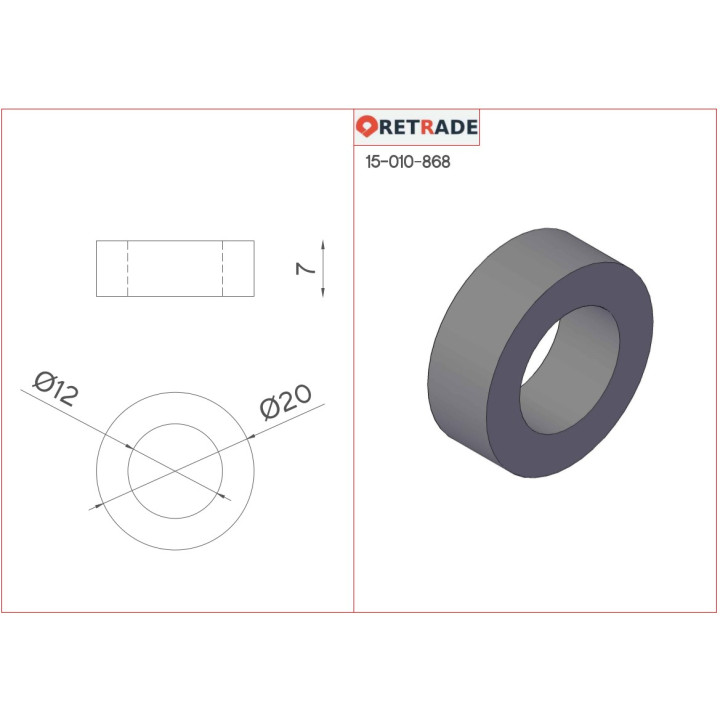 CNC 3D - 2x Rondella in Plastica