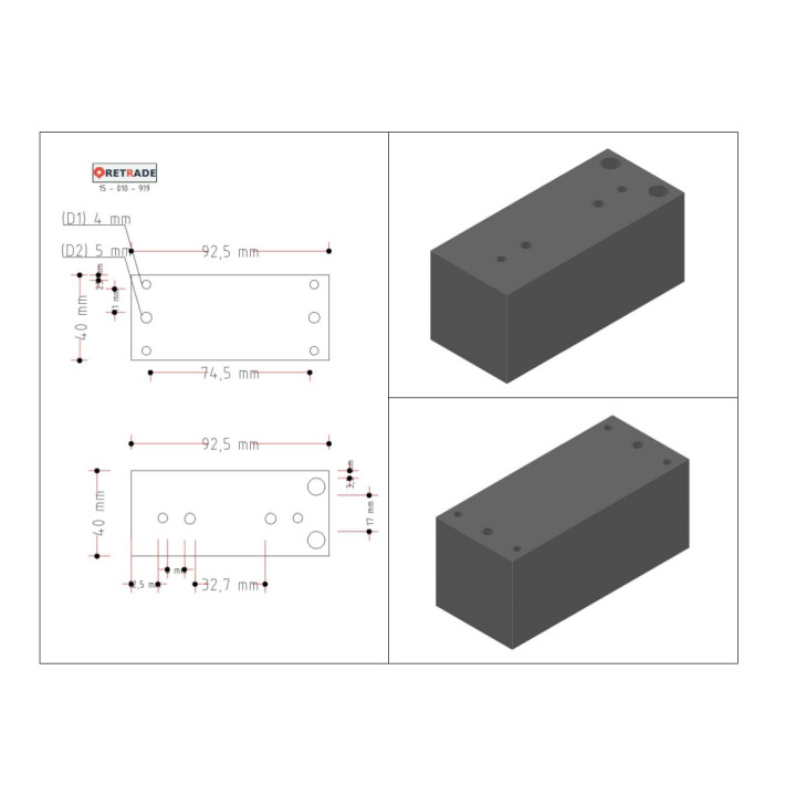 CNC 3D - Blocco di Supporto in Acciaio