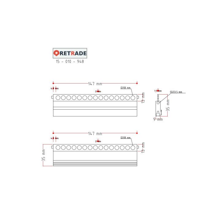 CNC 3D - Barra DIN L 147cm