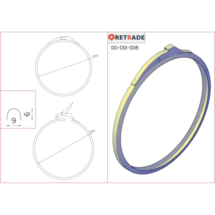 CNC 3D - Anello di Chiusura / Fissaggio per Tubi Aspirazione ∅ 255mm
