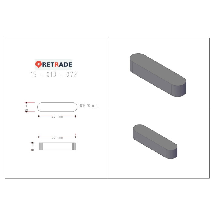 CNC 3D - Chiavette Parallele 50mm