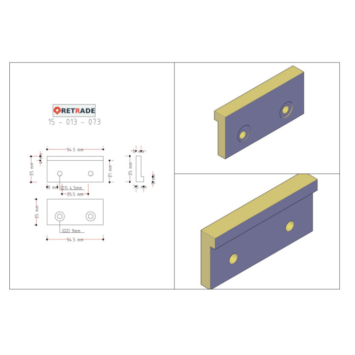 CNC 3D - Staffa di Supporto in Acciaio