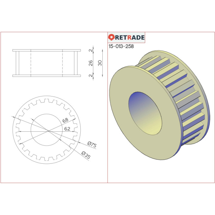 CNC 3D - Puleggia per Cinghie Dentata