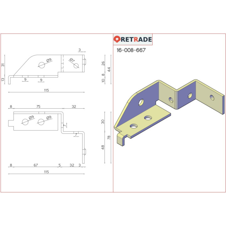 CNC 3D - 2 x Supporti Angolari per Armadi/Quadri Elettrici