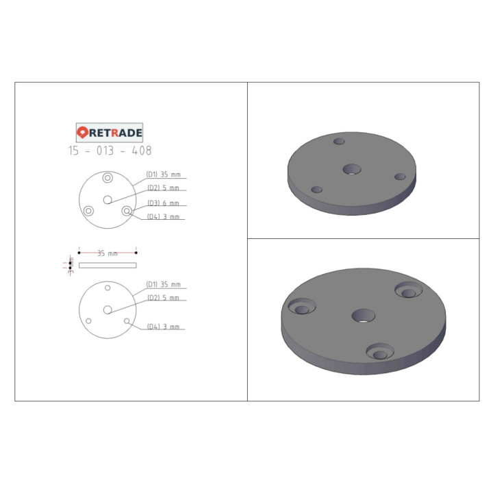 CNC 3D - 5x Rondella Piatta in Alluminio