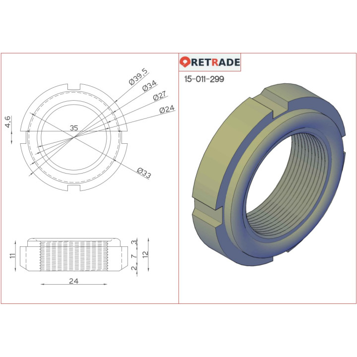 CNC 3D - Rondella di Bloccaggio con Filettato
