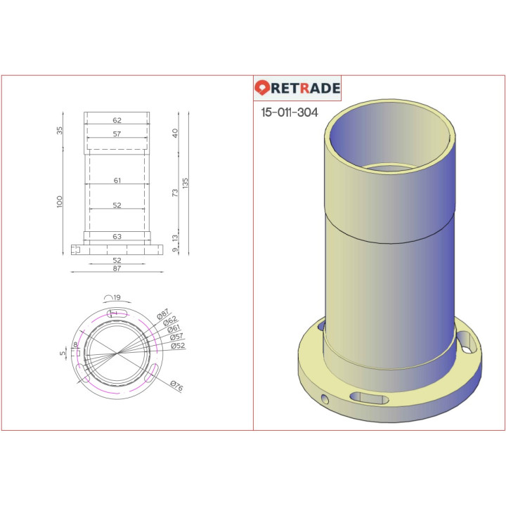 CNC 3D - Flangia in Acciaio per Albero