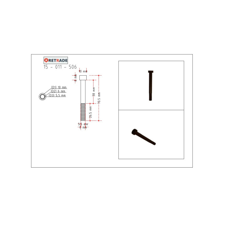CNC 3D - 12x Viti a Testa Cilindrica con Esagono Incassato L 65mm