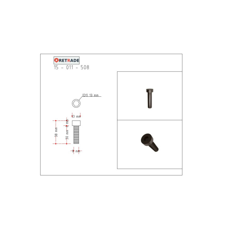 CNC 3D - 19x Viti a Testa Cilindrica con Esagono Incassato L 38mm