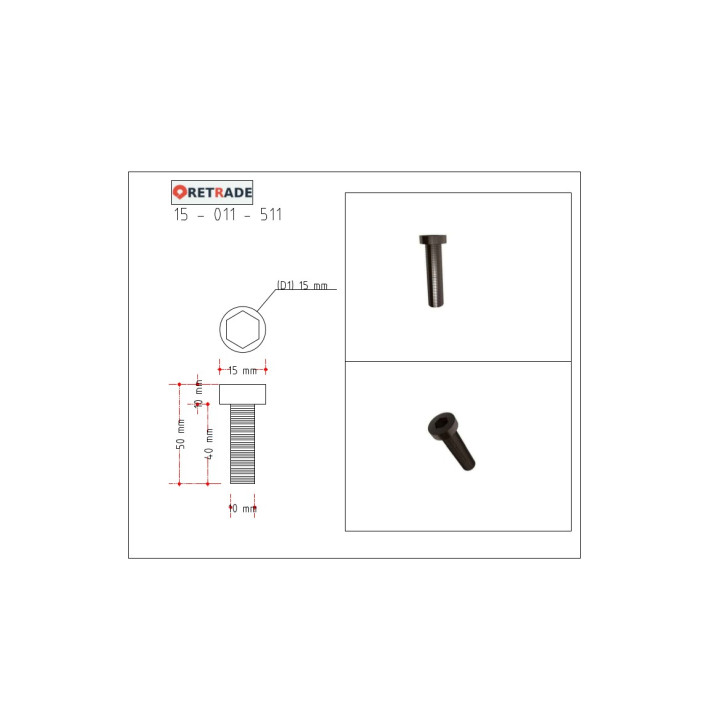CNC 3D - 15x Viti a Testa Cilindrica con Esagono Incassato L 50mm