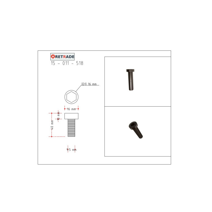 CNC 3D - 11x Viti a Testa Cilindrica con Esagono Incassato L 40mm