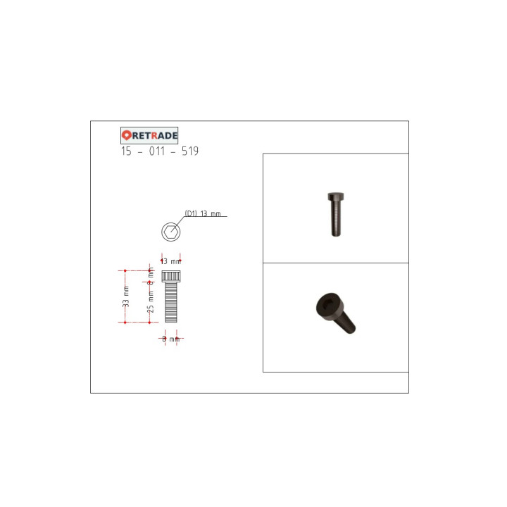 CNC 3D - 10x Viti a Testa Cilindrica con Esagono Incassato L 33mm