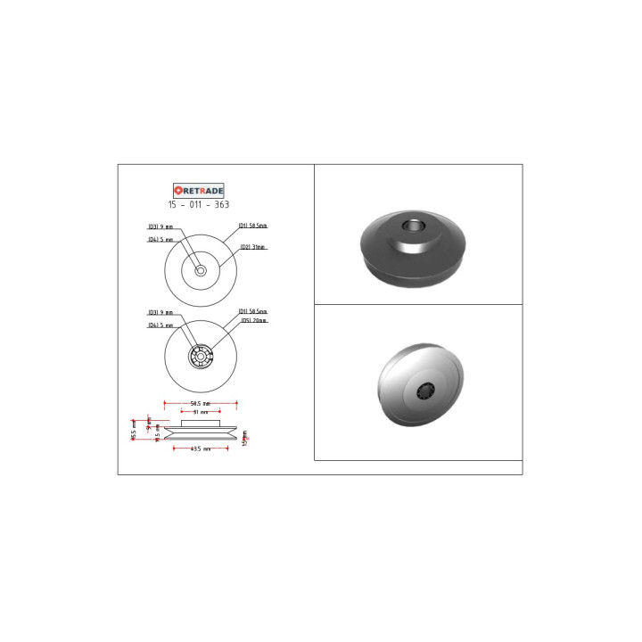 CNC 3D - Puleggia in Acciaio su Cuscinetto a Sfere