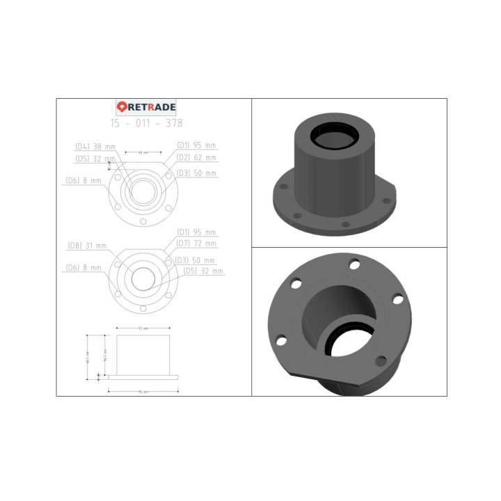 CNC 3D - Flangia e Supporto per Vite Madre