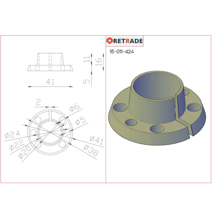 CNC 3D - Flangia di Supporto per Albero
