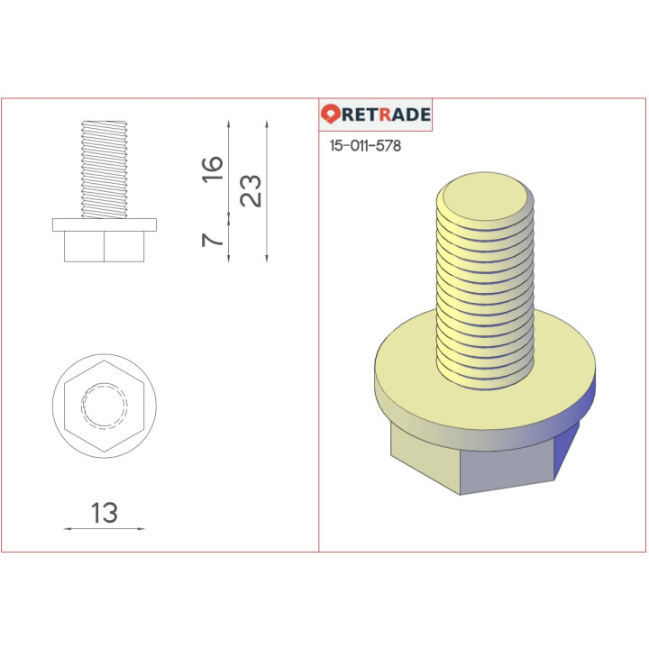 CNC 3D - 10x Viti Trilobate Testa Esagonale Finta Rondella Dentellate