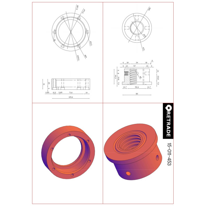 CNC 3D - Chiocciole con Flangia in Acciaio