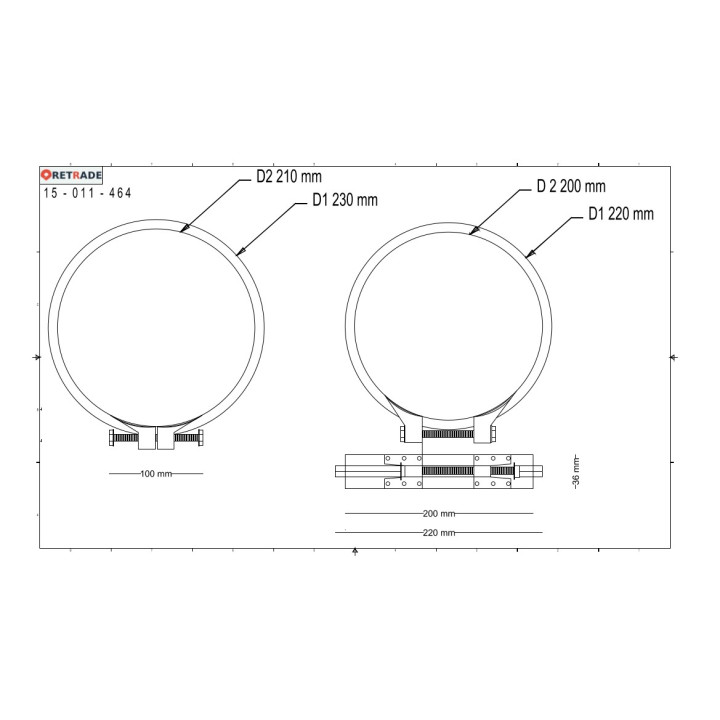 CNC 3D - Collari Inox per Tubi ∅ 21cm