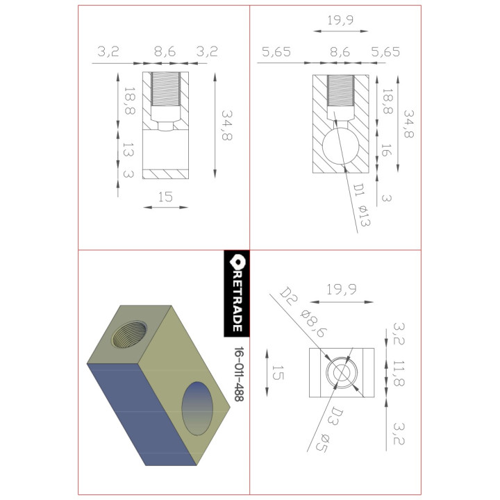 CNC 3D - Distributore Aria con 2 Vie