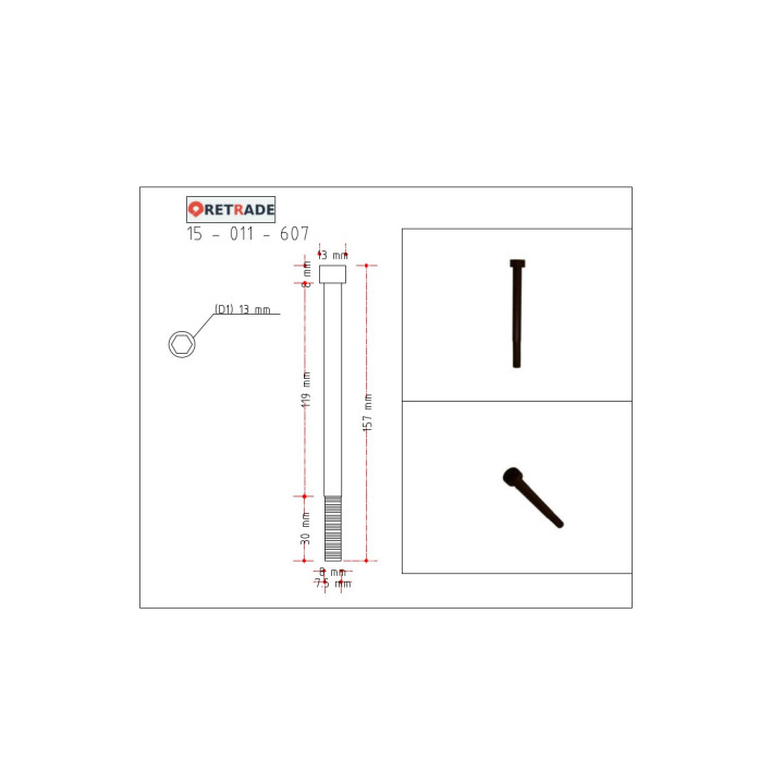 CNC 3D - 6x Viti a Testa Cilindrica con Esagono Incassato L. 155mm