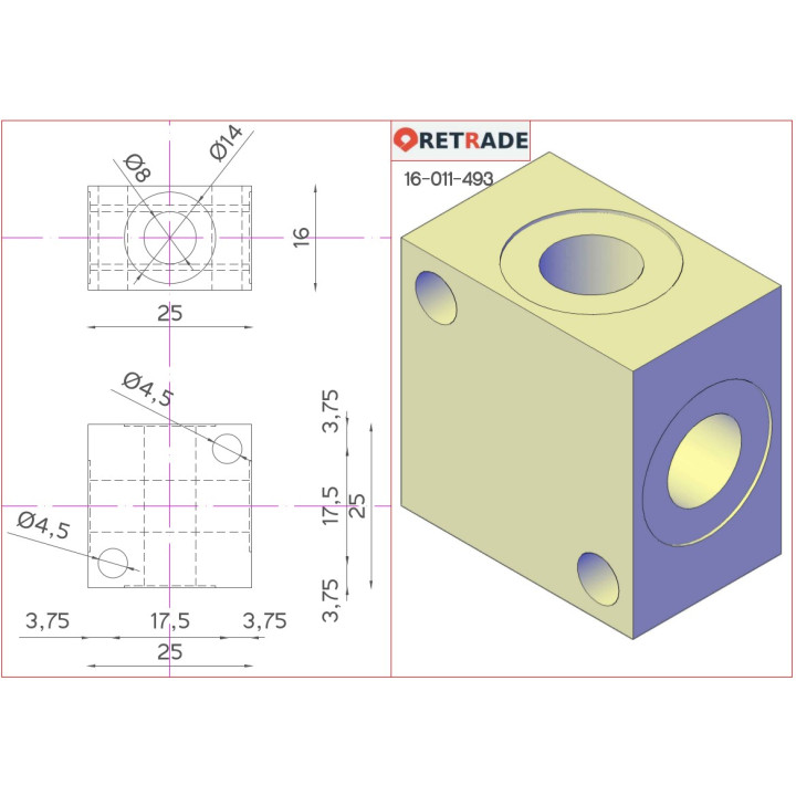 CNC 3D - Distributore Aria con 4 Vie