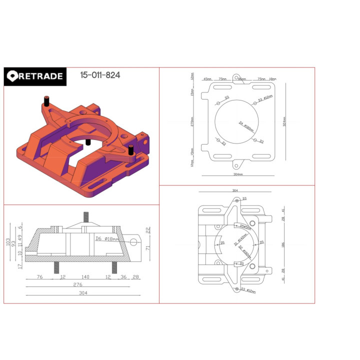 CNC 3D - Supporto per Servomotore GF112M10BR9