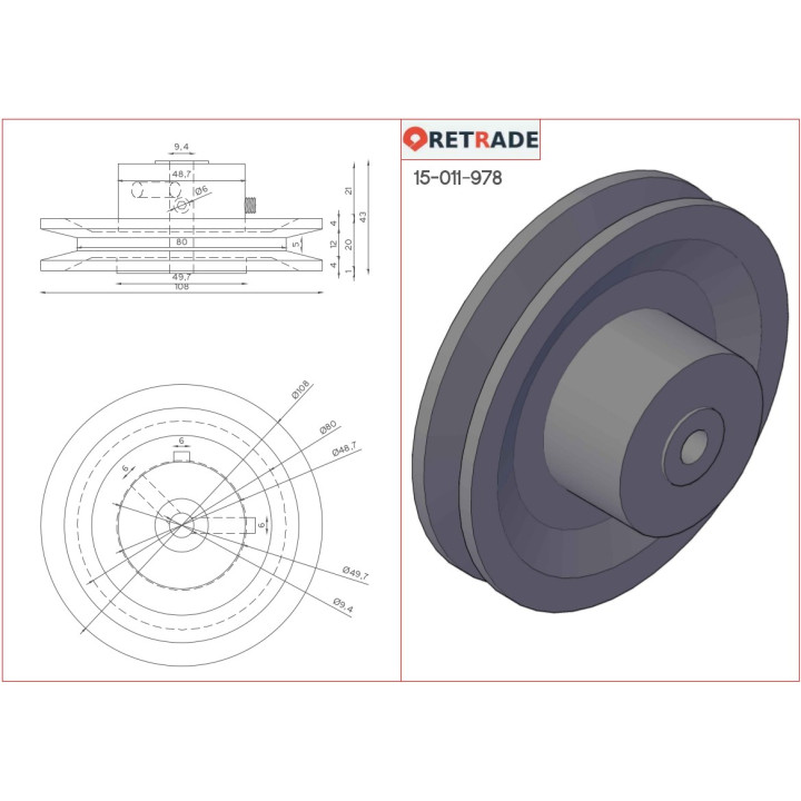 CNC 3D - Puleggia in Acciaio