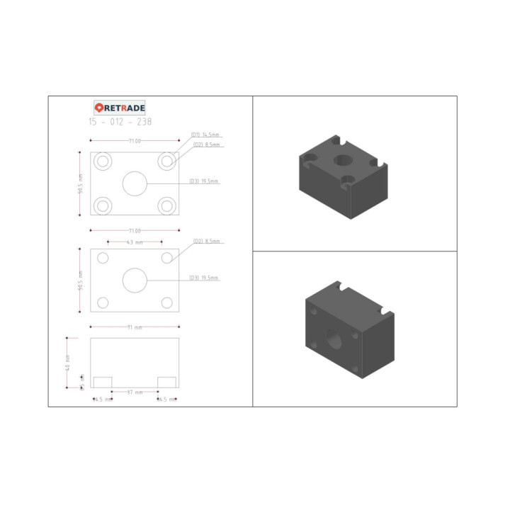 CNC 3D - Blocco di Supporto per Albero