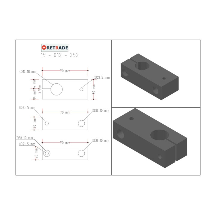 CNC 3D - Blocco di Supporto per Albero