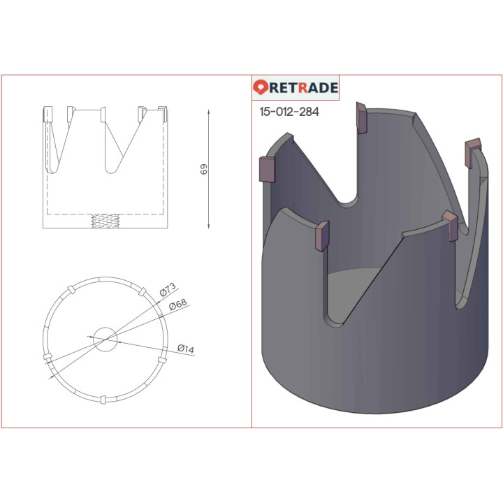 CNC 3D - Sega a Tazza per Cemento