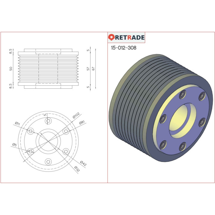 CNC 3D - Puleggia per Cinghia