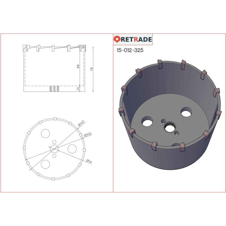 CNC 3D - Sega a Tazza per Cemento