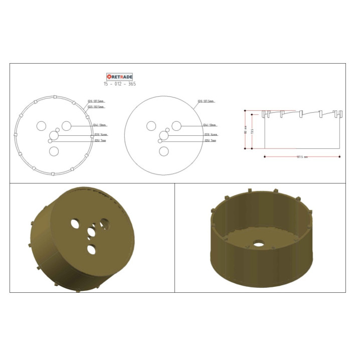 CNC 3D - Sega a Tazza per Cemento