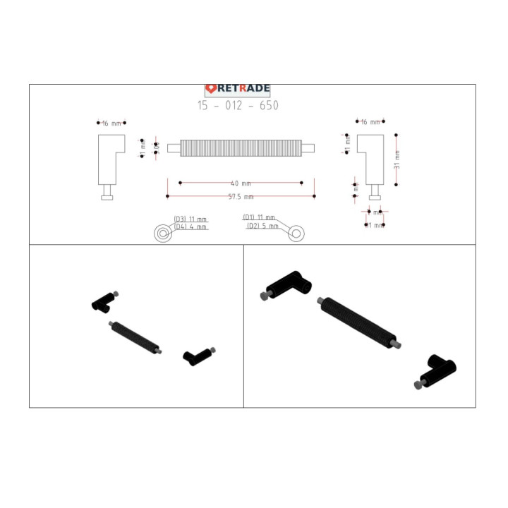 CNC 3D - Maniglie per Armadi 65mm