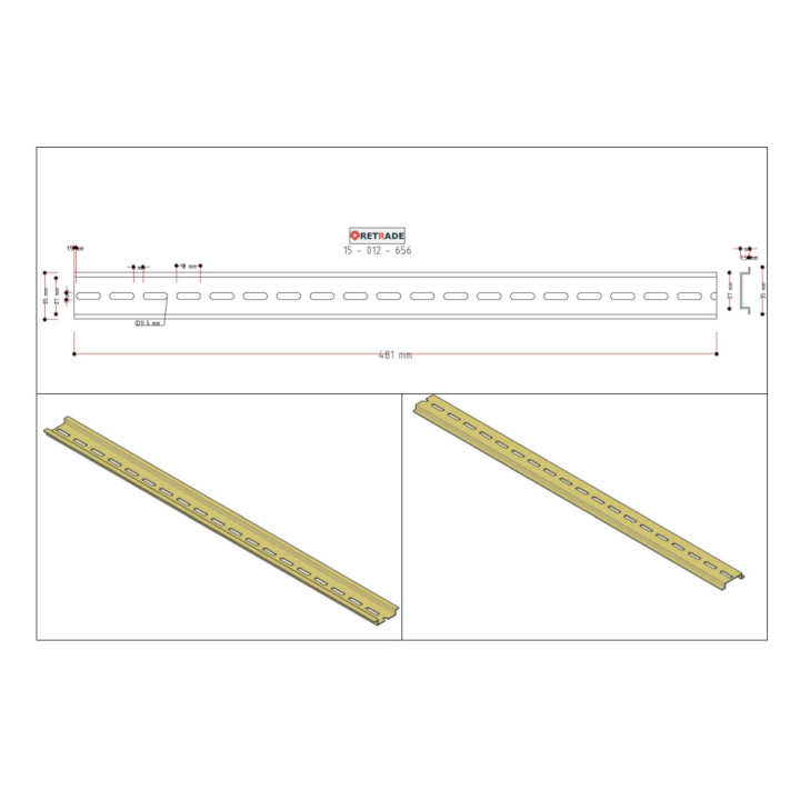 CNC 3D - Barra Din 480mm