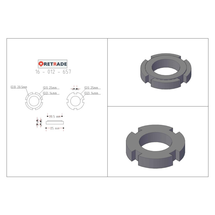 CNC 3D - Rondella di Bloccaggio con Filettato