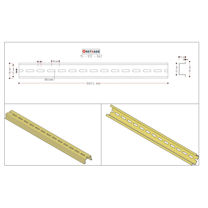 CNC 3D - Barra Din 350mm