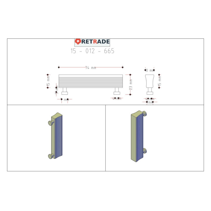 CNC 3D - Maniglie per Armadi 74mm