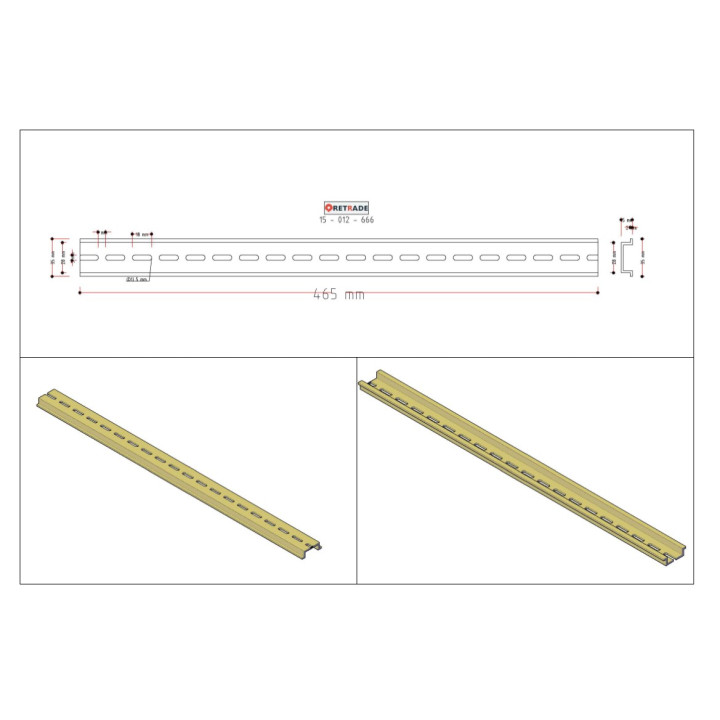 CNC 3D - Barra DIN 465mm