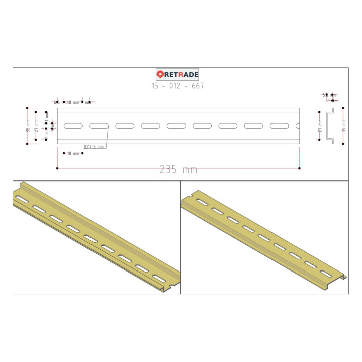 CNC 3D - Barra DIN 235mm